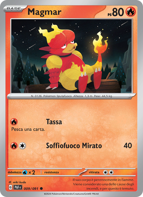 Magmar 009/245 — Paldean Fates (Italian Pokémon TCG card)