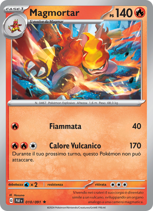 Magmortar 010/245 — Paldean Fates (Italian Pokémon TCG card)