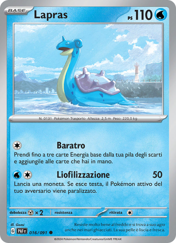 Lapras 016/245 — Paldean Fates (Italian Pokémon TCG card)