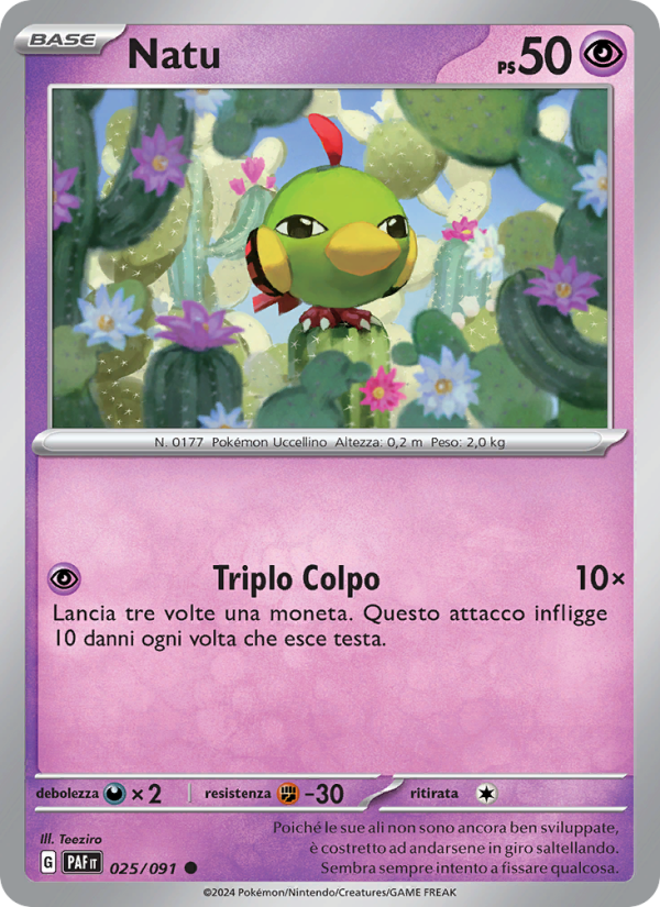 Natu 025/245 — Paldean Fates (Italian Pokémon TCG card)