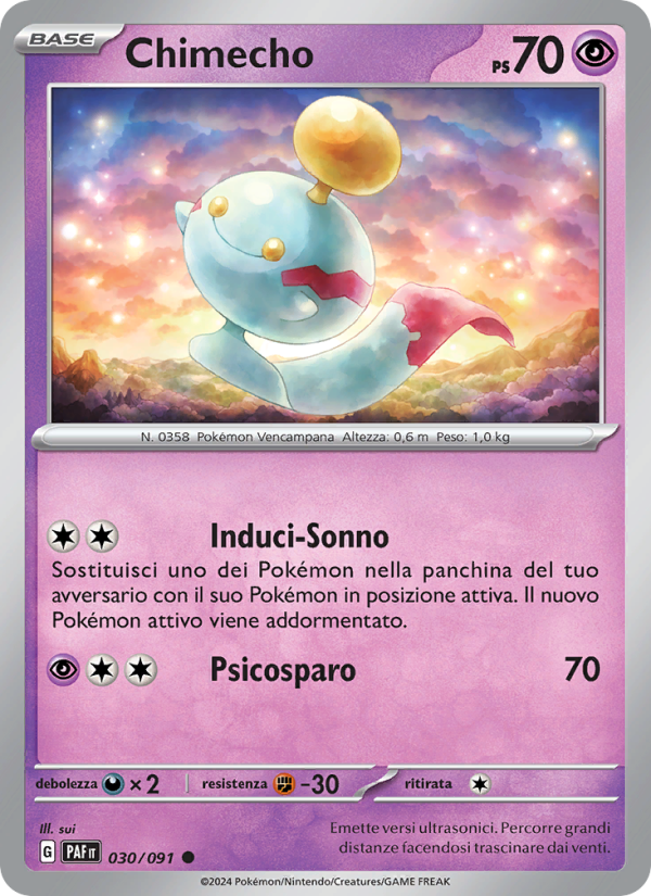 Chimecho 030/245 — Paldean Fates (Italian Pokémon TCG card)