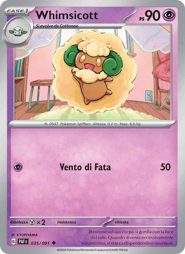 Whimsicott 035/245 — Paldean Fates (Italian Pokémon TCG card)