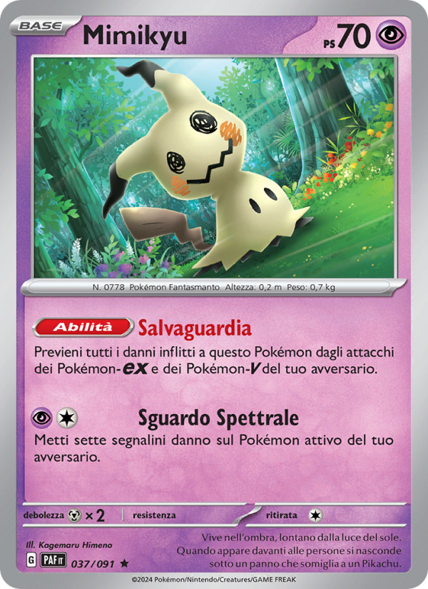 Mimikyu 037/245 — Paldean Fates (Italian Pokémon TCG card)