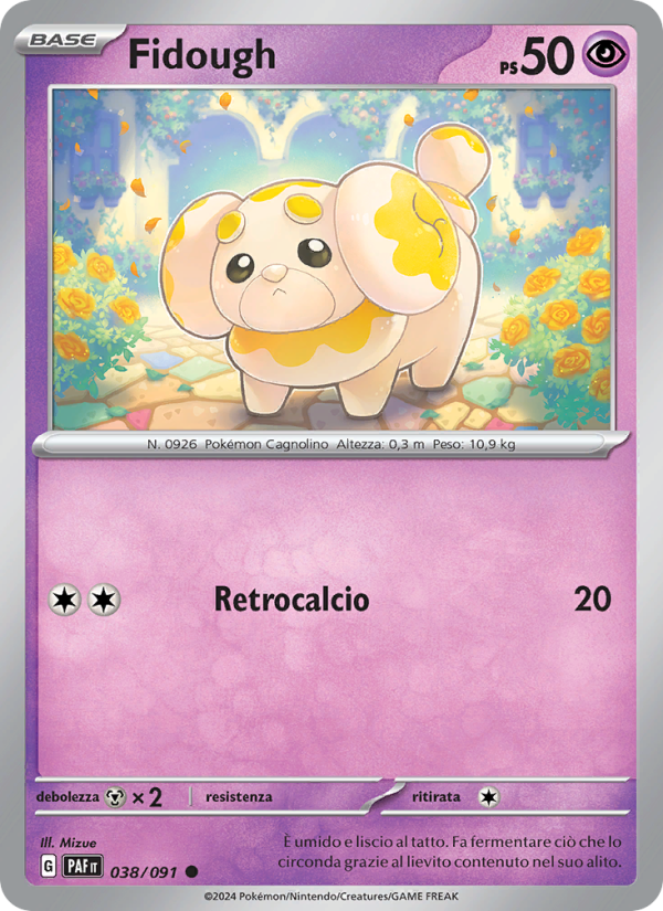 Fidough 038/245 — Paldean Fates (Italian Pokémon TCG card)