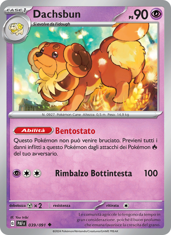 Dachsbun 039/245 — Paldean Fates (Italian Pokémon TCG card)
