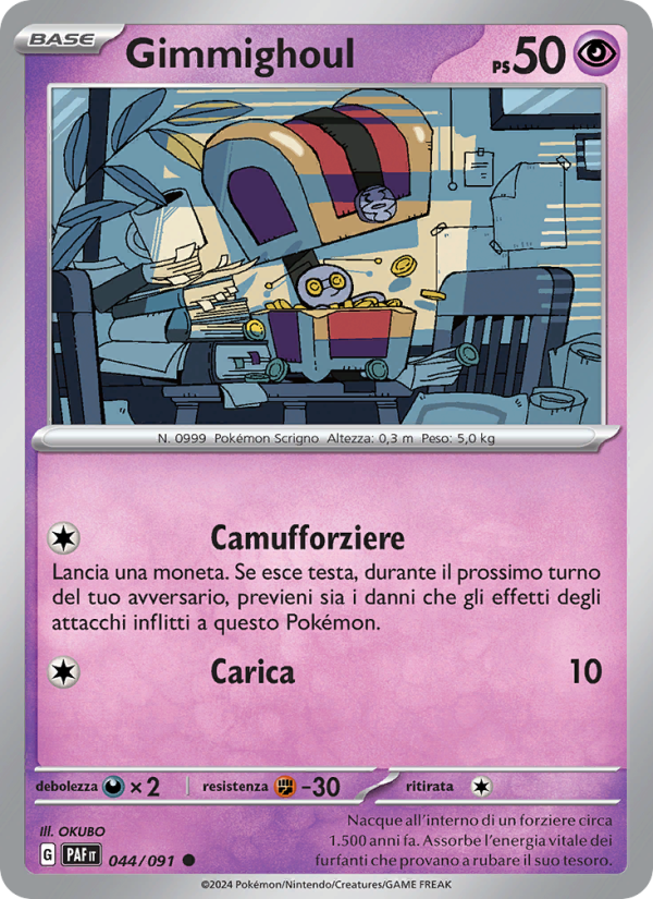 Gimmighoul 044/245 — Paldean Fates (Italian Pokémon TCG card)