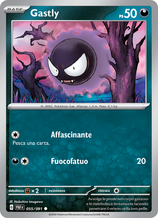 Gastly 055/245 — Paldean Fates (Italian Pokémon TCG card)