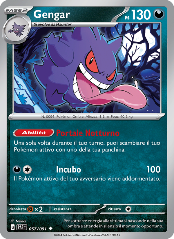 Gengar 057/245 — Paldean Fates (Italian Pokémon TCG card)