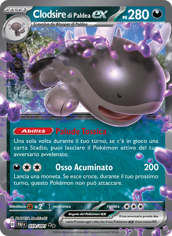 Clodsire di Paldea-ex 059/245 — Paldean Fates (Italian Pokémon TCG card)