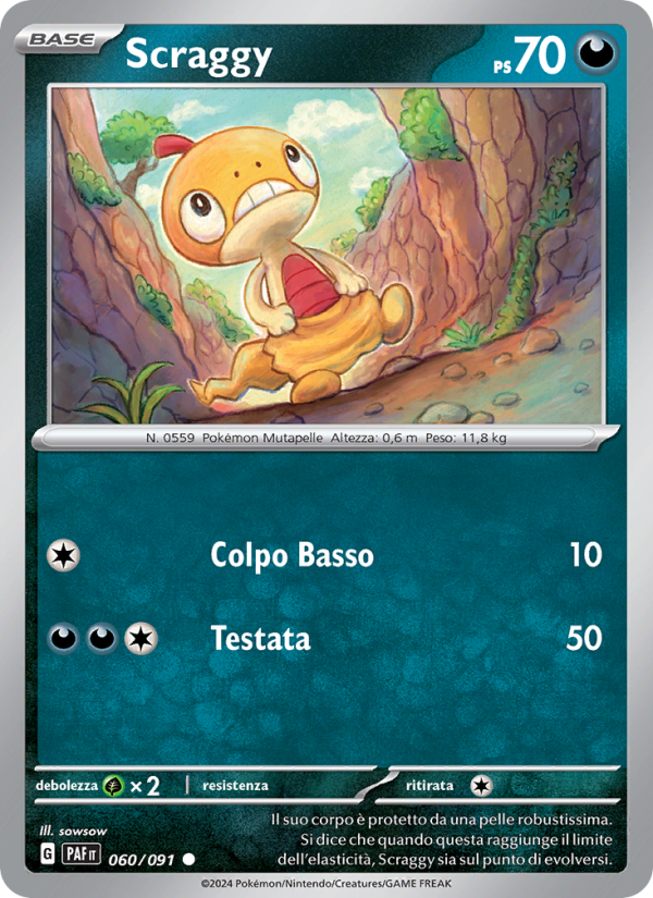 Scraggy 060/245 — Paldean Fates (Italian Pokémon TCG card)