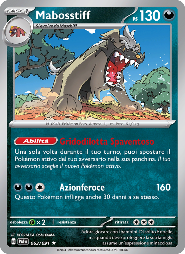 Mabosstiff 063/245 — Paldean Fates (Italian Pokémon TCG card)