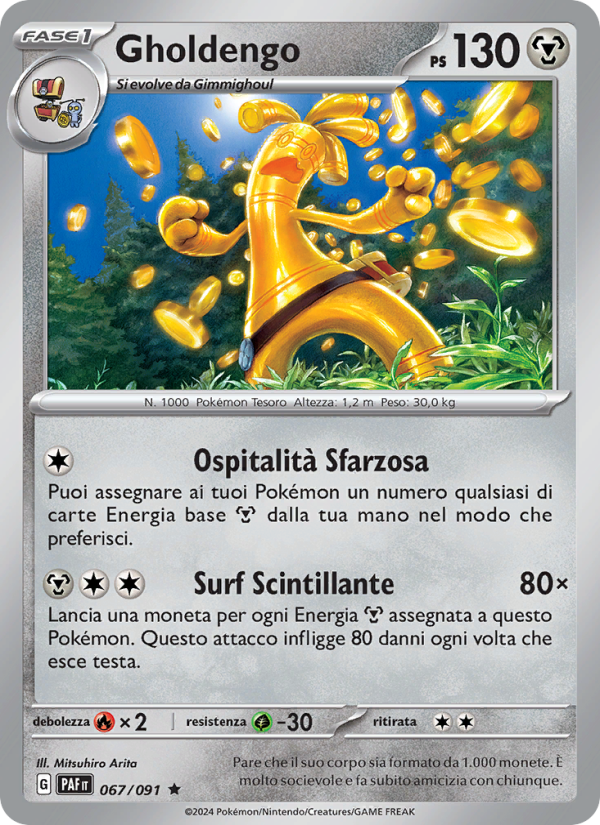 Gholdengo 067/245 — Paldean Fates (Italian Pokémon TCG card)