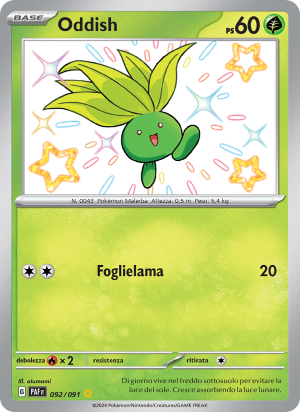Oddish 092/245 — Paldean Fates (Italian Pokémon TCG card)