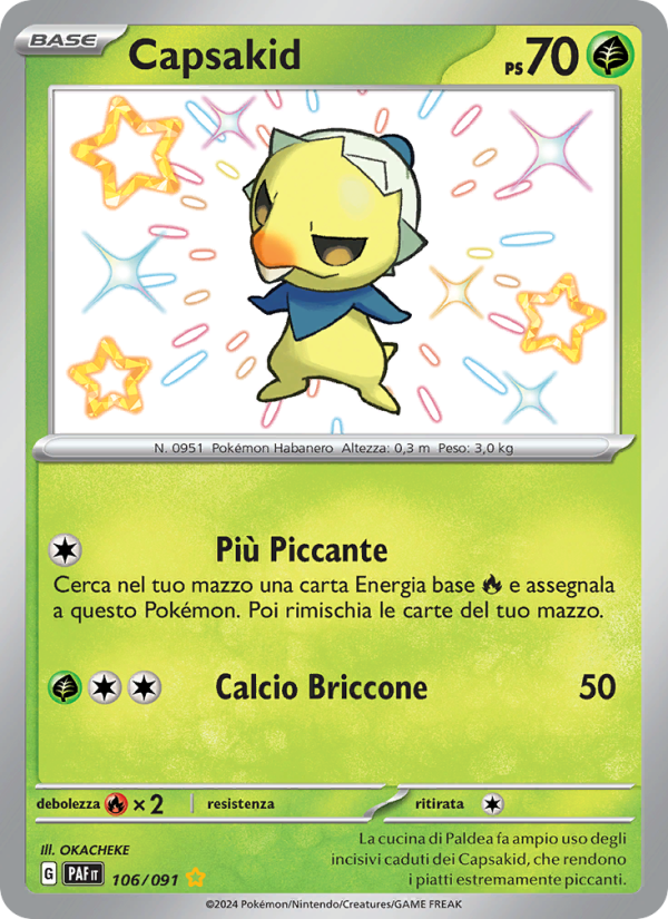 Capsakid 106/245 — Paldean Fates (Italian Pokémon TCG card)