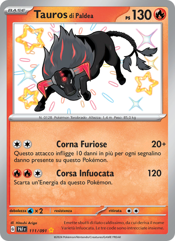 Tauros di Paldea 111/245 — Paldean Fates (Italian Pokémon TCG card)