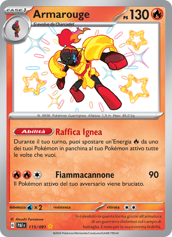 Armarouge 115/245 — Paldean Fates (Italian Pokémon TCG card)