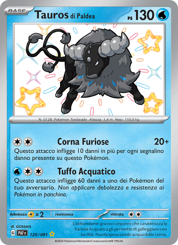 Tauros di Paldea 120/245 — Paldean Fates (Italian Pokémon TCG card)