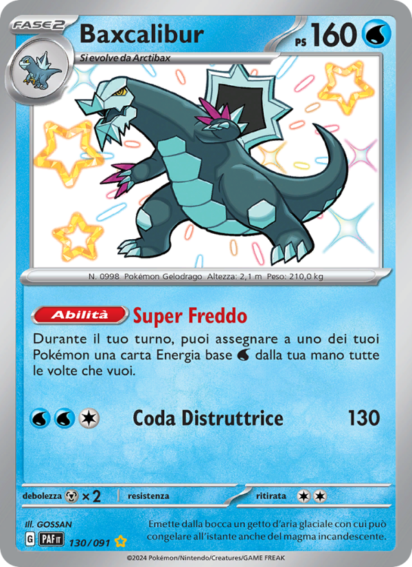 Baxcalibur 130/245 — Paldean Fates (Italian Pokémon TCG card)
