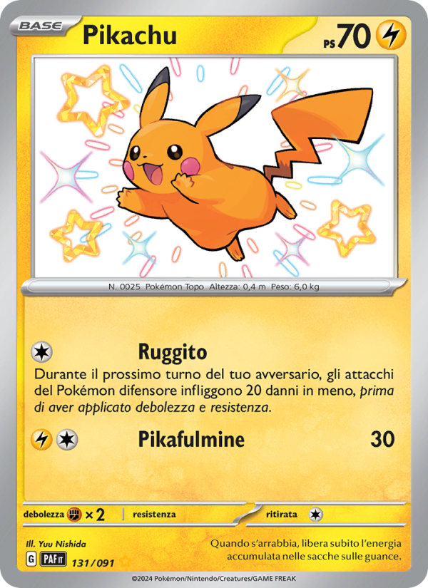 Pikachu 131/245 — Paldean Fates (Italian Pokémon TCG card)