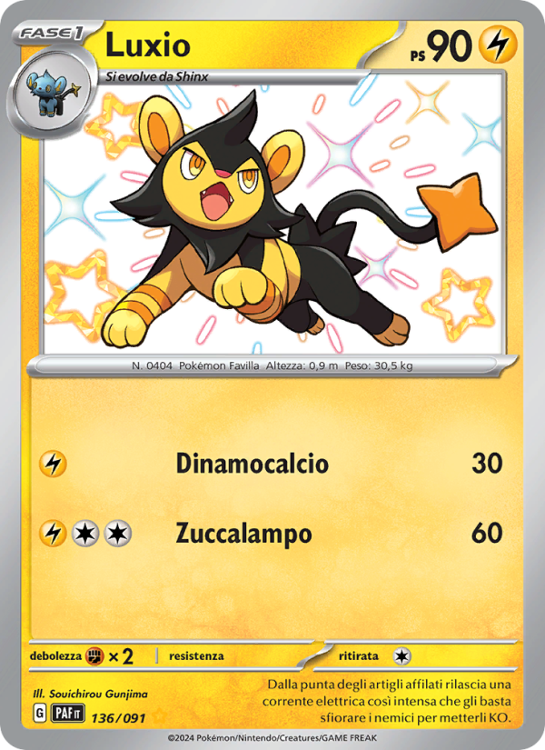 Luxio 136/245 — Paldean Fates (Italian Pokémon TCG card)