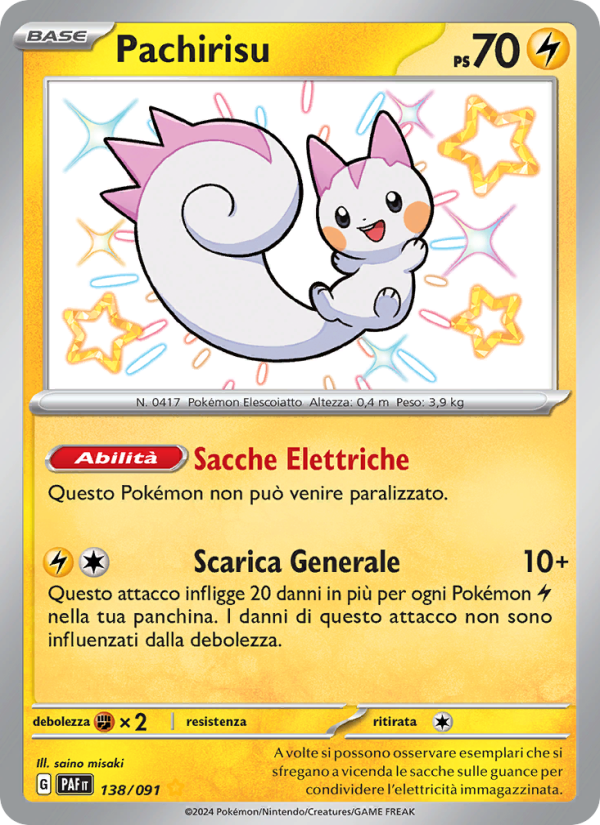 Pachirisu 138/245 — Paldean Fates (Italian Pokémon TCG card)