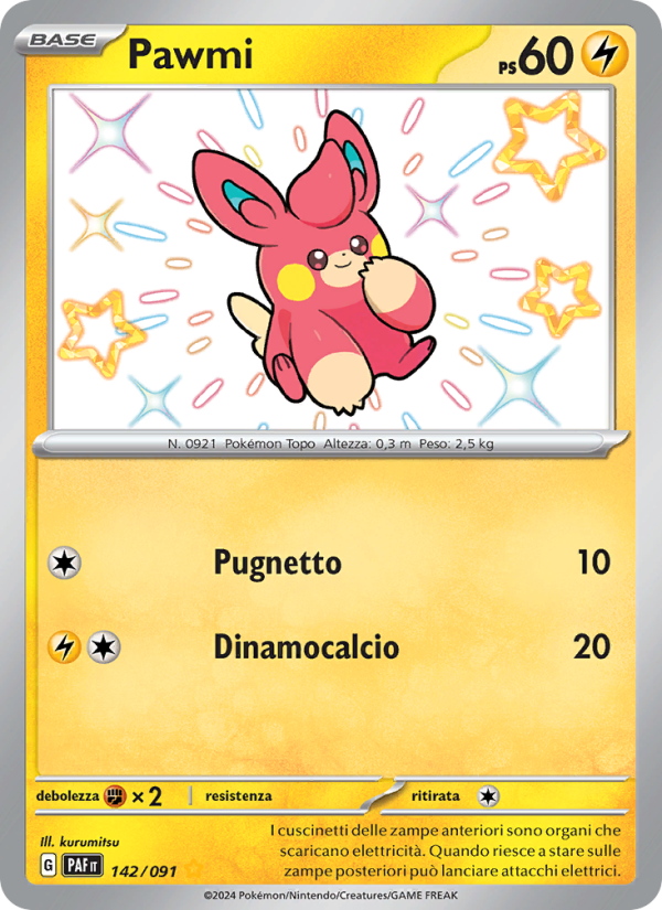 Pawmi 142/245 — Paldean Fates (Italian Pokémon TCG card)