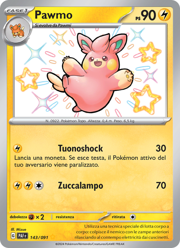 Pawmo 143/245 — Paldean Fates (Italian Pokémon TCG card)
