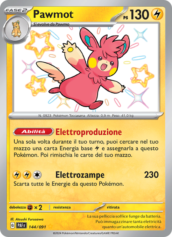 Pawmot 144/245 — Paldean Fates (Italian Pokémon TCG card)