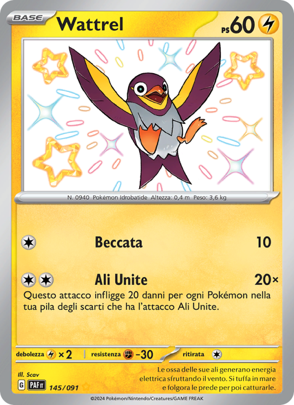 Wattrel 145/245 — Paldean Fates (Italian Pokémon TCG card)