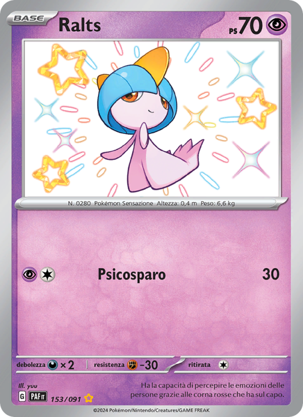 Ralts 153/245 — Paldean Fates (Italian Pokémon TCG card)