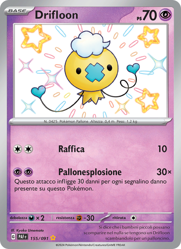Drifloon 155/245 — Paldean Fates (Italian Pokémon TCG card)