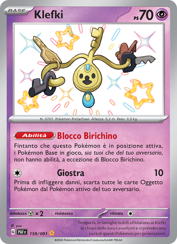 Klefki 159/245 — Paldean Fates (Italian Pokémon TCG card)