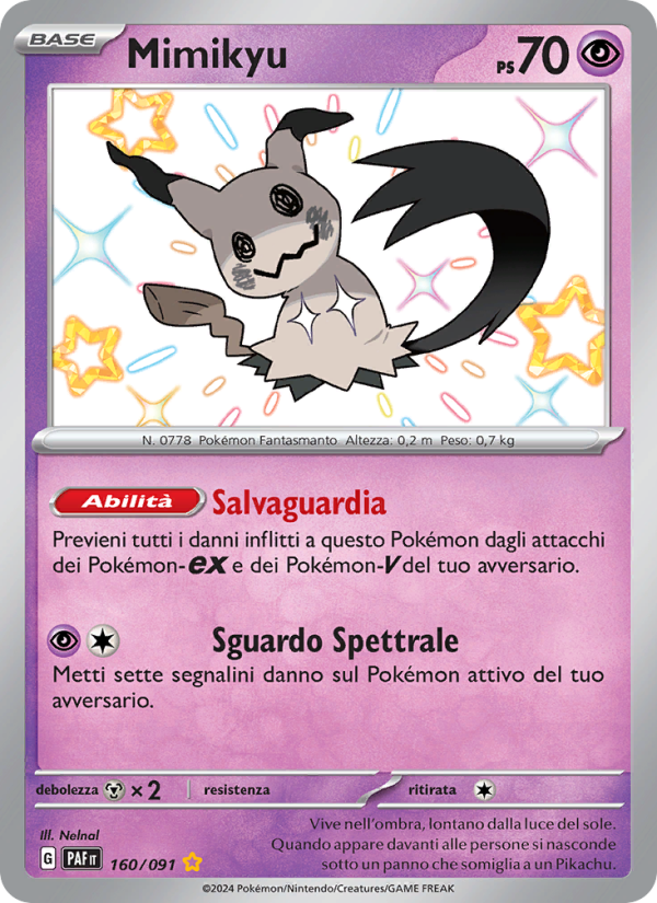 Mimikyu 160/245 — Paldean Fates (Italian Pokémon TCG card)