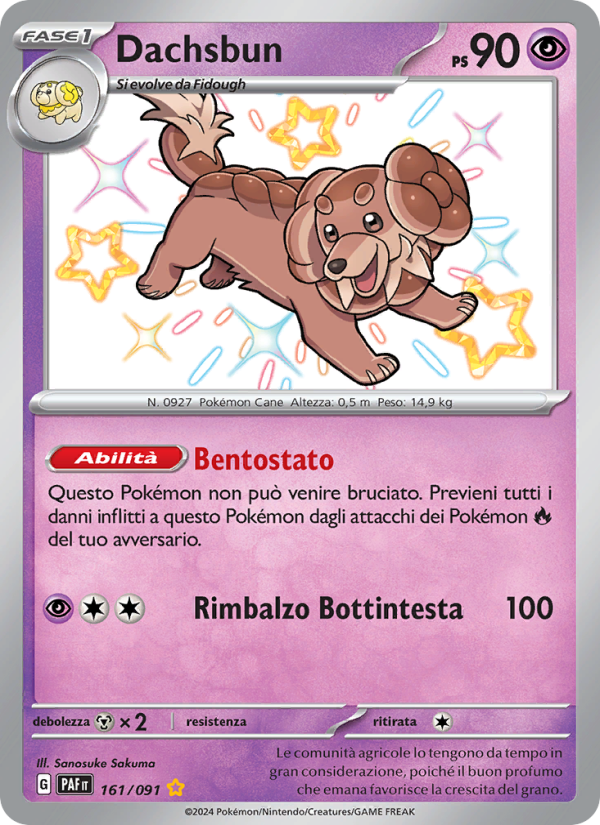 Dachsbun 161/245 — Paldean Fates (Italian Pokémon TCG card)
