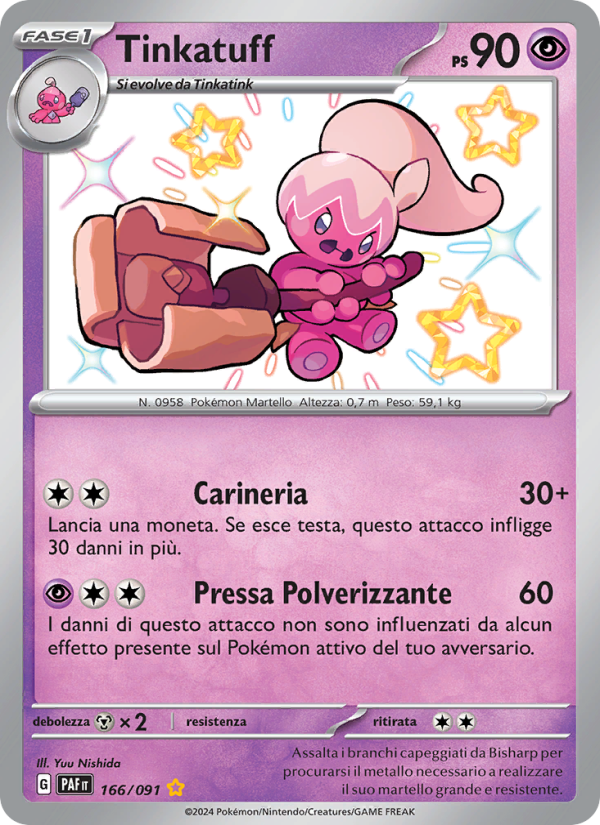 Tinkatuff 166/245 — Paldean Fates (Italian Pokémon TCG card)
