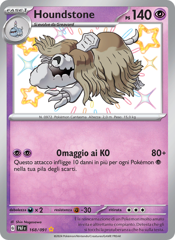 Houndstone 168/245 — Paldean Fates (Italian Pokémon TCG card)