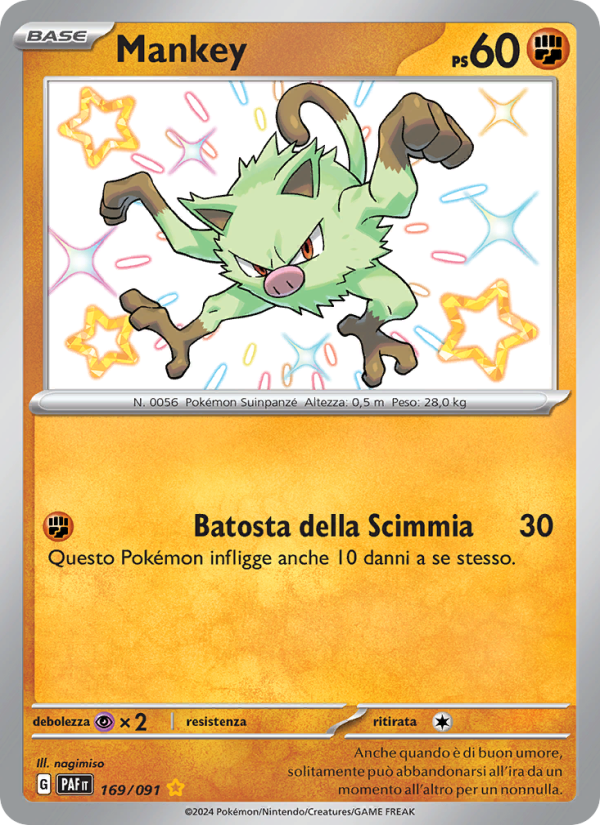 Mankey 169/245 — Paldean Fates (Italian Pokémon TCG card)