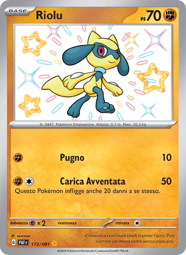 Riolu 173/245 — Paldean Fates (Italian Pokémon TCG card)