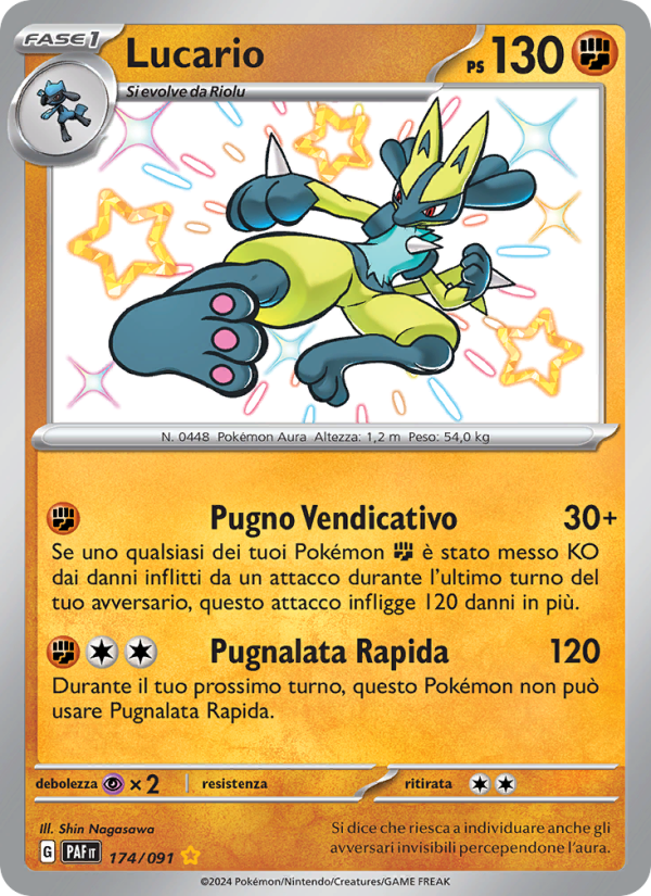 Lucario 174/245 — Paldean Fates (Italian Pokémon TCG card)