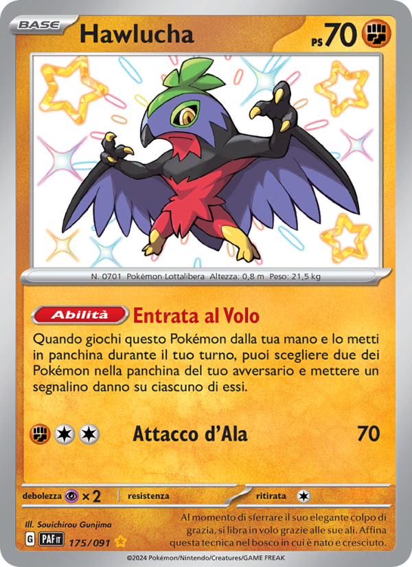 Hawlucha 175/245 — Paldean Fates (Italian Pokémon TCG card)