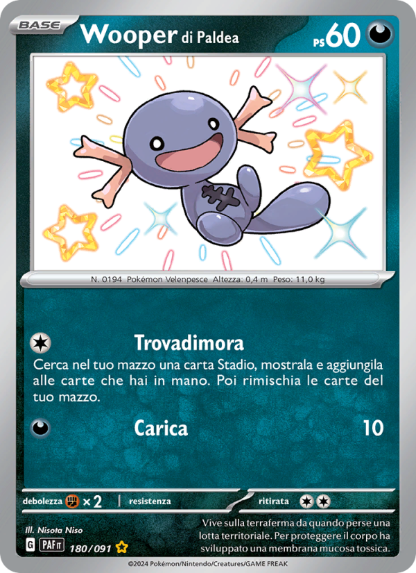 Wooper di Paldea 180/245 — Paldean Fates (Italian Pokémon TCG card)