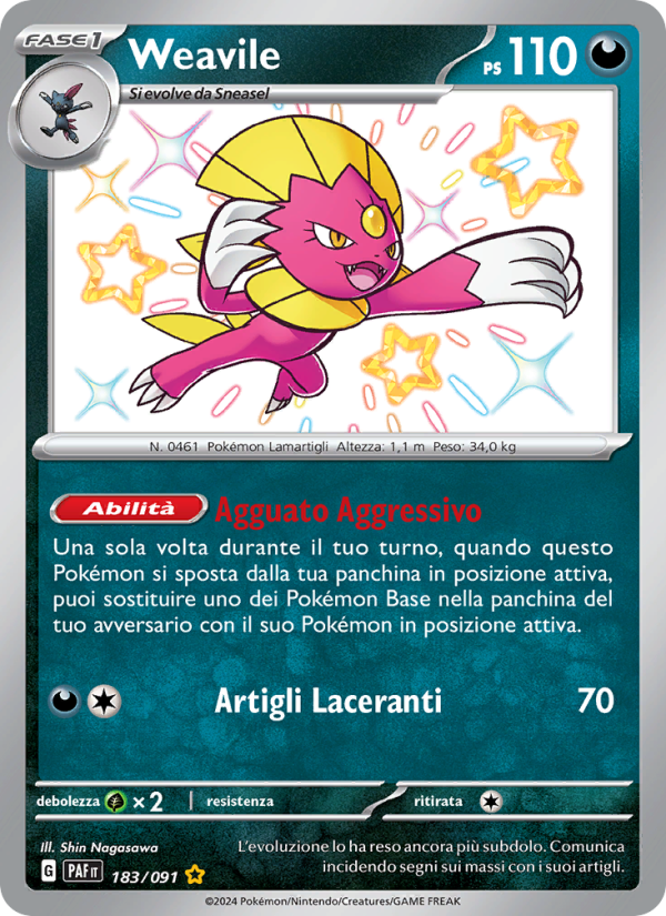 Weavile 183/245 — Paldean Fates (Italian Pokémon TCG card)