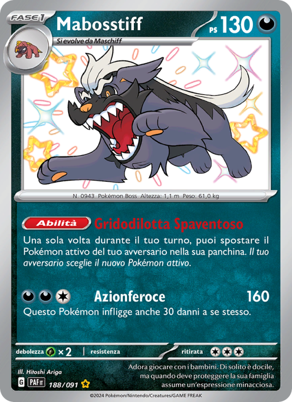 Mabosstiff 188/245 — Paldean Fates (Italian Pokémon TCG card)
