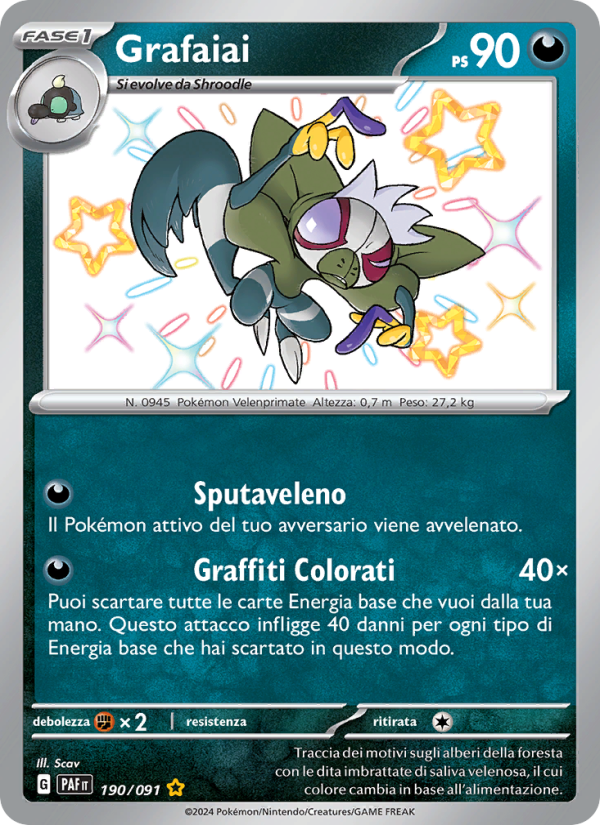 Grafaiai 190/245 — Paldean Fates (Italian Pokémon TCG card)