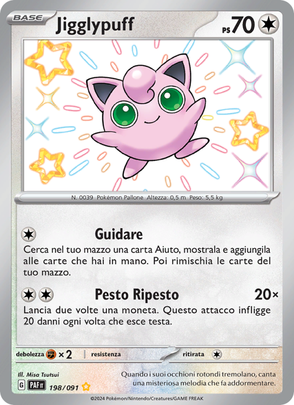 Jigglypuff 198/245 — Paldean Fates (Italian Pokémon TCG card)