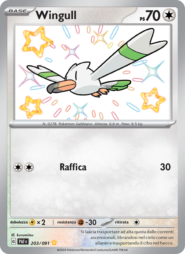 Wingull 203/245 — Paldean Fates (Italian Pokémon TCG card)