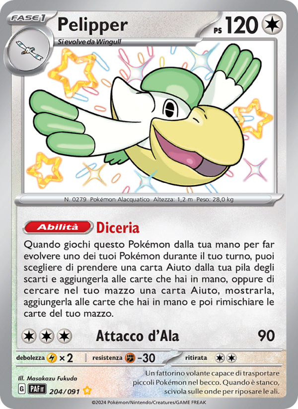 Pelipper 204/245 — Paldean Fates (Italian Pokémon TCG card)