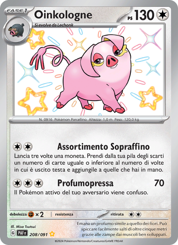 Oinkologne 208/245 — Paldean Fates (Italian Pokémon TCG card)