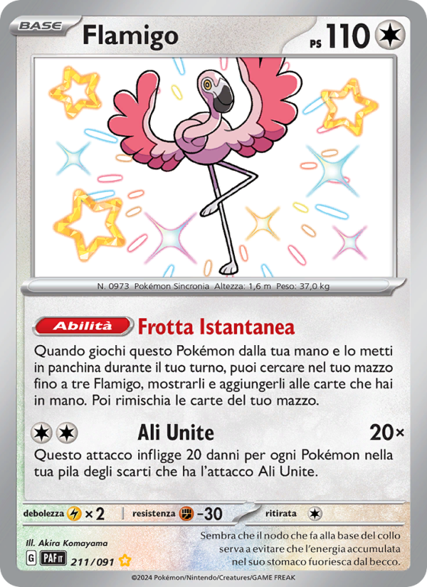 Flamigo 211/245 — Paldean Fates (Italian Pokémon TCG card)