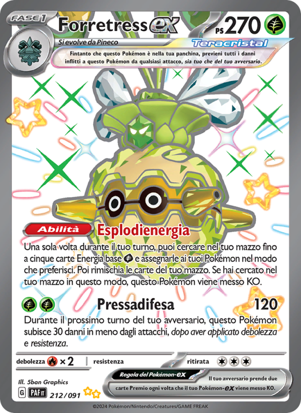 Forretress-ex 212/245 — Paldean Fates (Italian Pokémon TCG card)